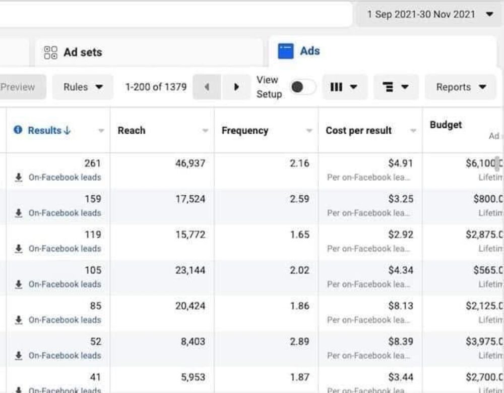 Meta lead campaign